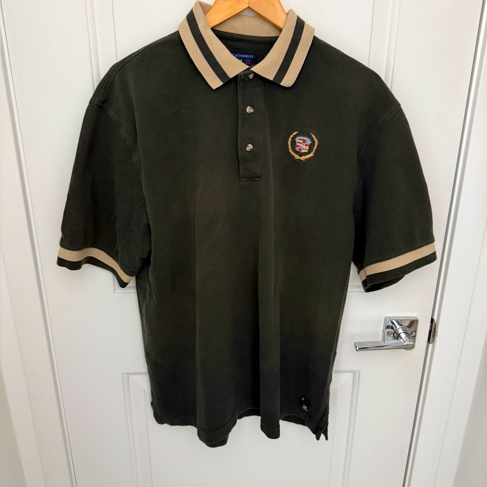 Port Authority Olive Polo Shirt with Tan Accents